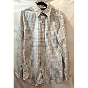 T Harris London Shirt Button Down Long Sleeve Plaid Pastel Mens Size Large